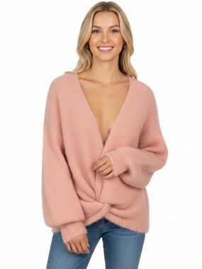Semicouture Maglia Donna Angora Peach Knot Sweater Medium